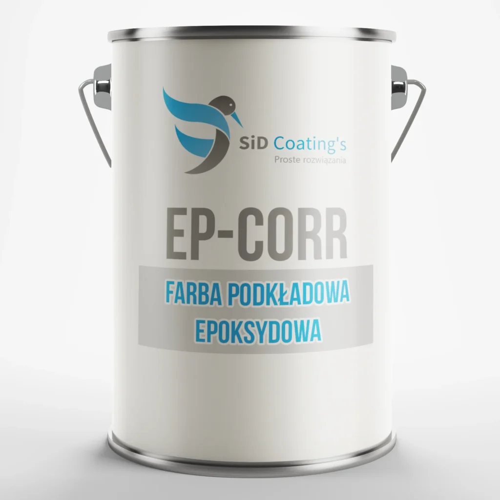 Farba EP-CORR  jest wyrobem dwuskładnikowym, wysychającym na powietrzu, mogącym stanowić samodzielne zabezpieczenie podłoża, jak również być częścią systemu powłokowego.